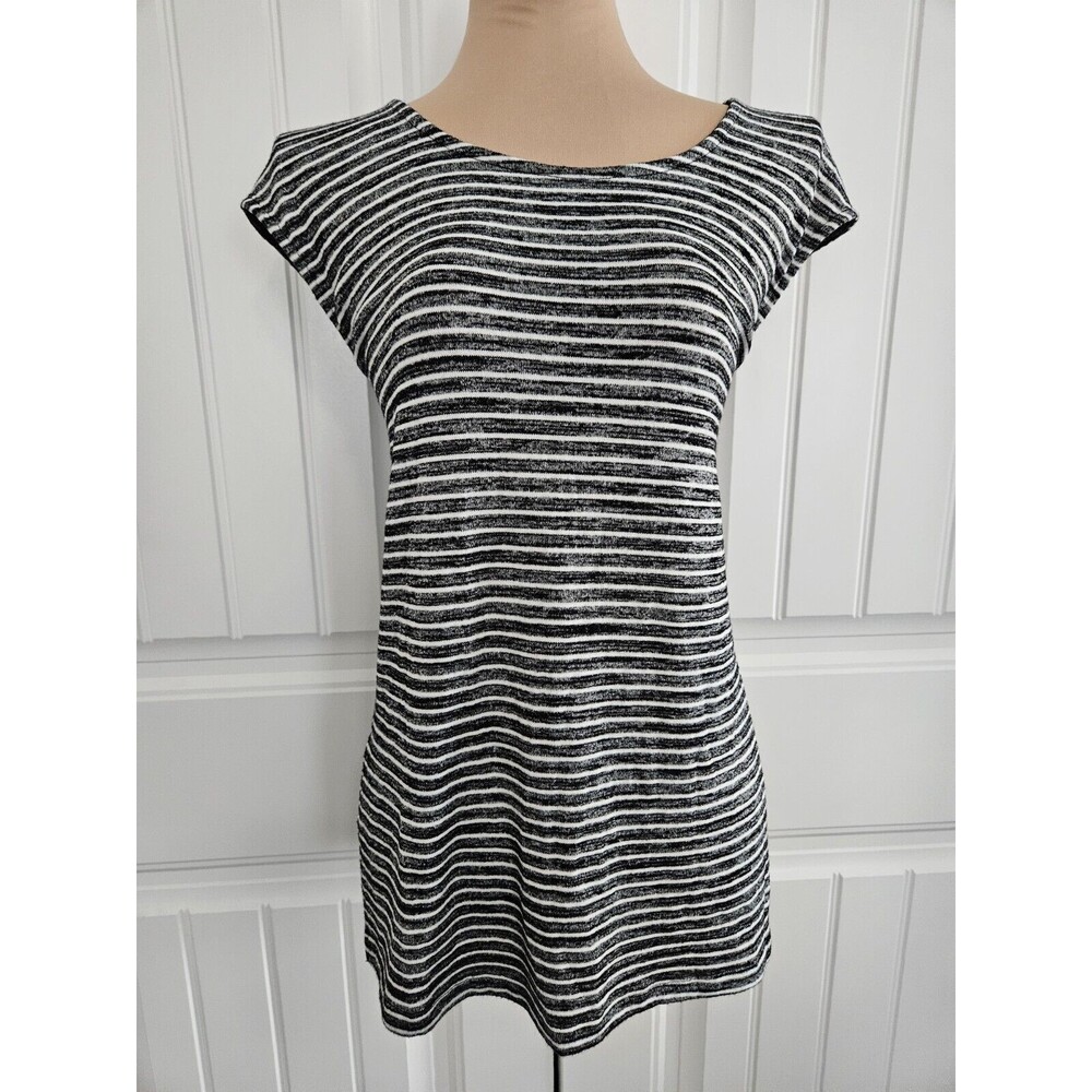 Banana Republic The Signature Tee Black And White Striped Top Size M Soft